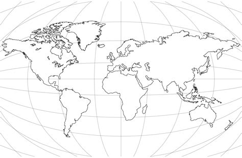 Printable World Map In Black And White