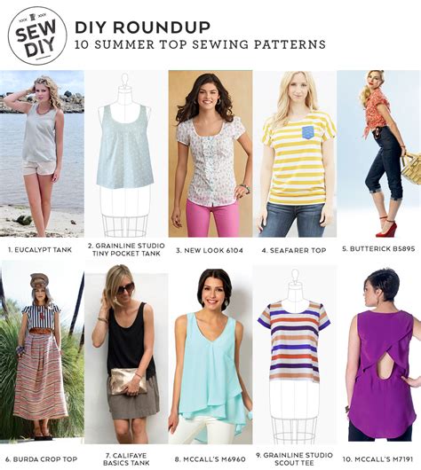 Diy Roundup 10 Summer Top Sewing Patterns — Sew Diy