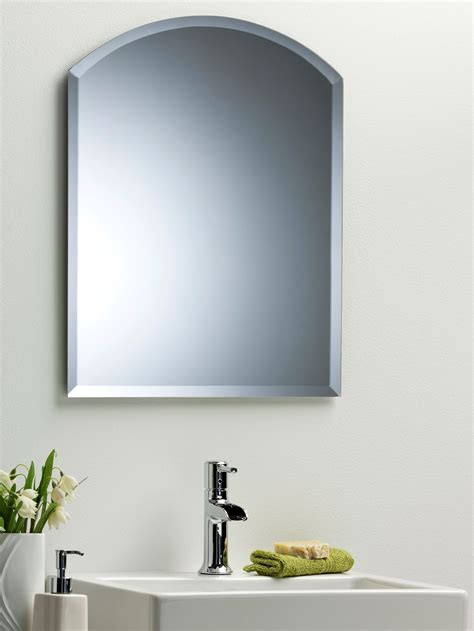 Simple Bathroom Mirror Beautiful Arch With Bevel Plain Wall Mounted 2 Sizes Ebay
