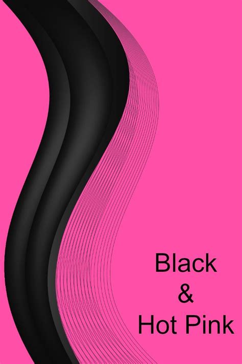 Black And Hot Pink Background With Wavy Lines