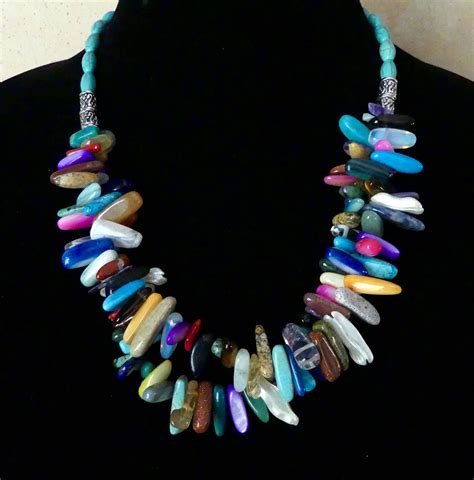 Inch Southwestern Double Strand Stick Bead And Turquoise Etsy