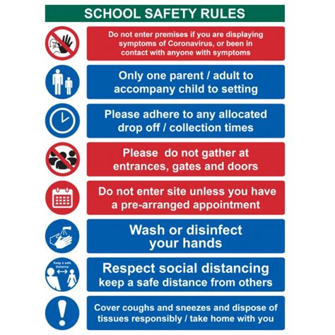 School safety rules Keep safe distance - RPVC - (300 x 400mm)