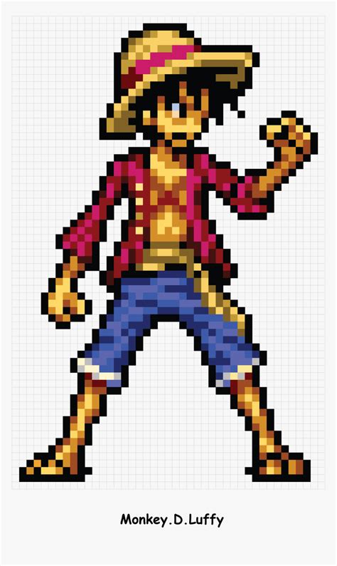 Monkey D Luffy Pixel Art One Piece Luffy Hd Png Download Kindpng
