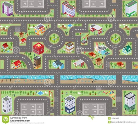 Road Map Top View 3d Stock Illustration Illustration Of Toys