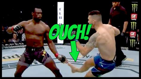 Graphic Chris Weidman S Leg Snaps As Uriah Hall Checks Low Kick Ufc