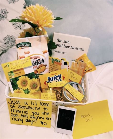 Cute birthday basket diy best friend gift basket ideas. Pin by Jillian Kate on •Vsco | Sunshine gift, Bff birthday ...