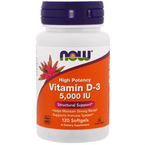 Vitamina D 3 5000 Ui Now 120 Softgels Melhor Preço R 4400 Em