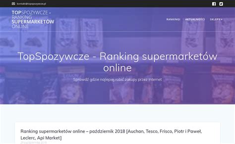Ranking Supermarketów Online Topspozywczepl Najlepsi Usługodawcy