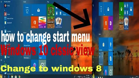 How To Change Windows 10 Start Menu To Classic View Youtube