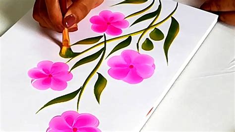 How To Make Easy One Stroke Flower Painting Materials Step By Step