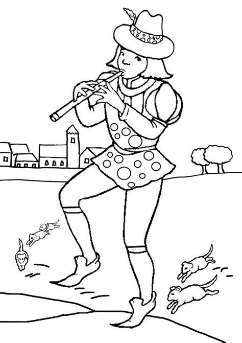 Free Online Printable Kids Colouring Pages The Pied Piper Colouring