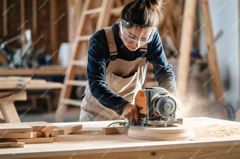 Premium AI Image | Breaking Barriers Women Empowering Carpentry