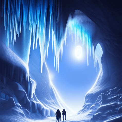 Icy Cave Intensely Detailed Cinematic Lighting Folklore Digital Art