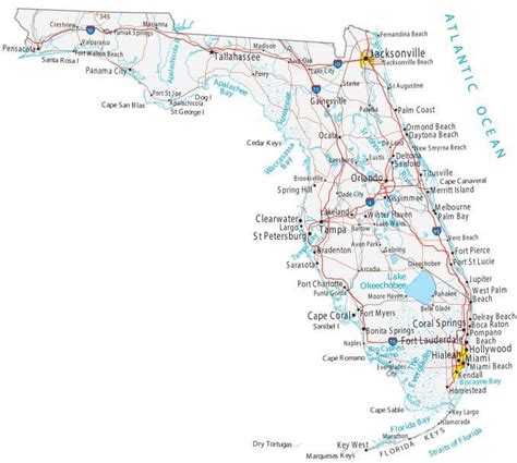 Map Of Florida Cities And Roads Gis Geography