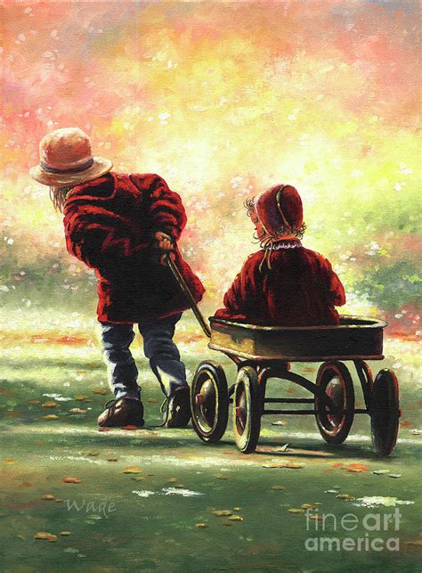Wagon Ride Two Sisters Painting By Vickie Wade Fine Art America