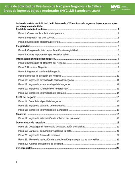 Pdf Gu A De Solicitud De Pr Stamo De Nyc Para Negocios A La