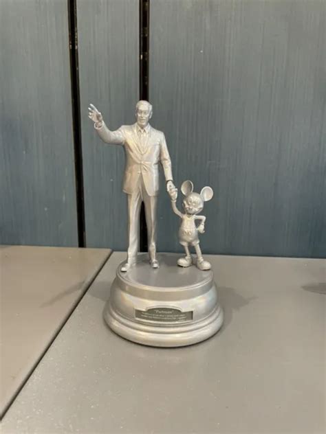 Walt Disney And Mickey Mouse Partners Statue Disney 100 Silver Figurine