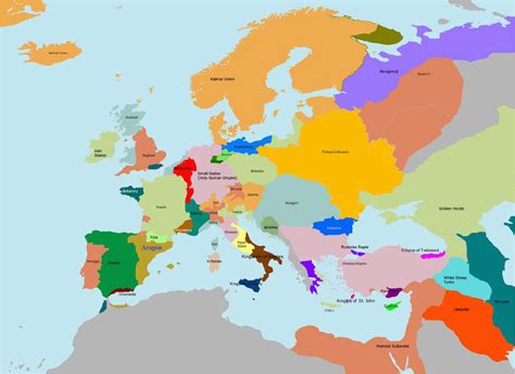 Карта европы 1400г 90 фото