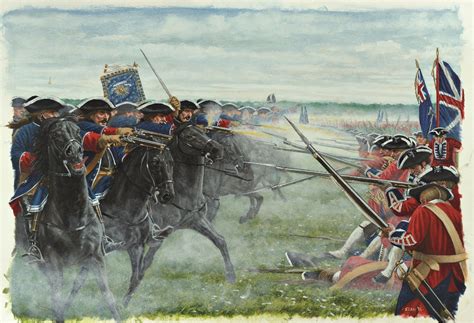 Charge Of The French Horse Guards Against British Infantry At The