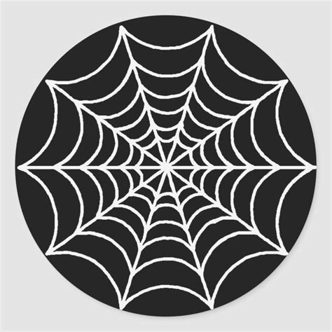 Customizable Spider Web Classic Round Sticker Spider Web Craft