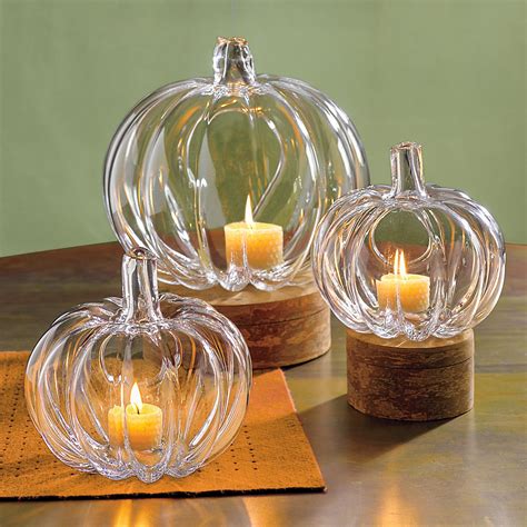 Glass Pumpkin Candleholders Gumps