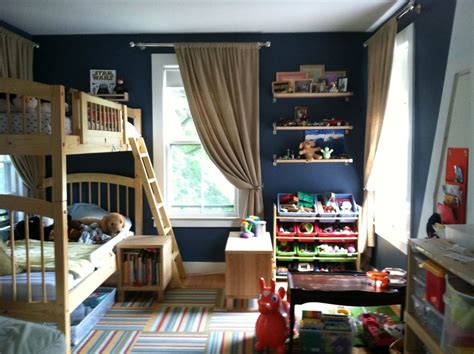 Modern farmhouse boy bedroomm decor with iron bed and neutral kid bedding. shared boys room with bunk beds | Shared boys rooms, Boy ...