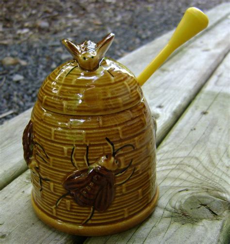 Vintage Honey Jar Honey Bee Jar Bumblebee Ceramic Glazed Etsy Canada