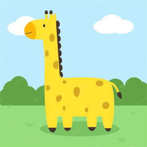 Premium Vector Cute Giraffe Cartoon Vector Illustration
