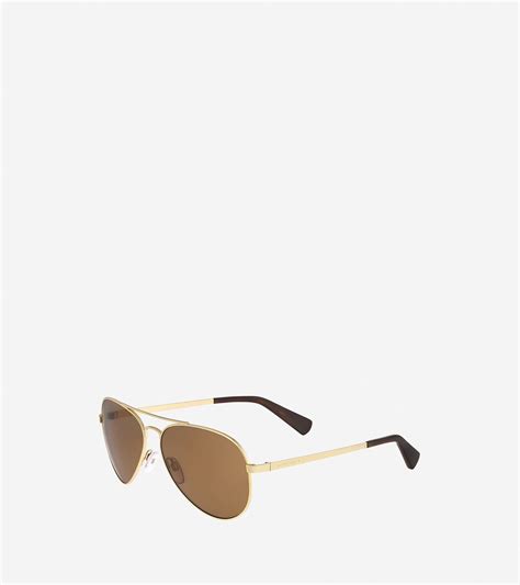 Metal Aviator Sunglasses In Gold Cole Haan