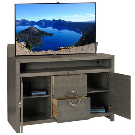 TV Lift Cabinet Enclave Solid Wood TV Lift with Storage ...