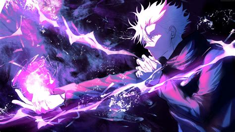 Gojo Satoru With Purple Lightning Effects Jujutsu Kaisen Live Wallpaper