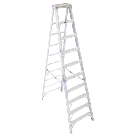 Werner 400 10 Ft Aluminum Type 1aa 375 Lb Load Capacity Step Ladder In