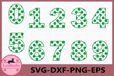 Numbers Svg Polka Dot Numbers Svg Cut Files Svg
