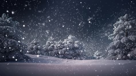 A Snowy Christmas Scene In 3d Rendering With Snowfall Background Snowy