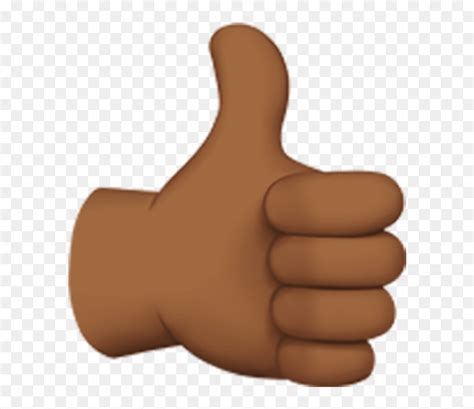 Thumbs Up Emoji Dark Skin Png Download Brown Thumbs Up Emoji