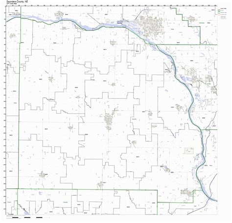 Saunders County Nebraska Ne Zip Code Map Not Laminated