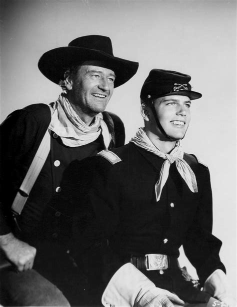 John Wayne And His Son Patrick In A Publicity Still For John Fords