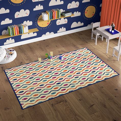 Deerlux Modern Kids Area Rug With Nonslip Backing Multicolor Dotty