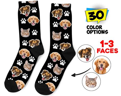 Custom Dog Socks Personalized Pet Photo Socks Customized Cute Dog Cat