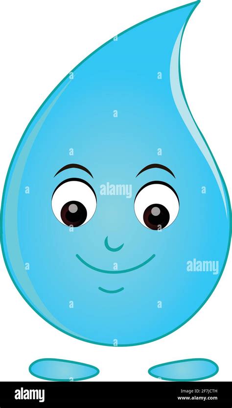 Water Drop Cartoon Logo Icon Vector Isolated On White Background Stock