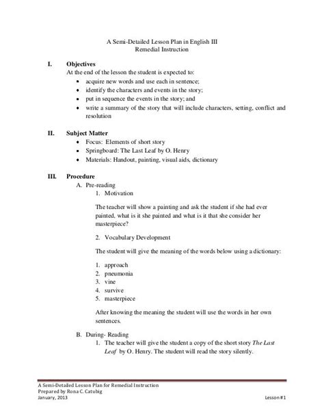 Lesson Plandocx A Semi Detailed Lesson Plan In English For Grade 6 Images