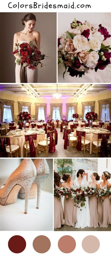 Champagne And Burgundy Wedding Color Palette For Fall 2018 Burgundy