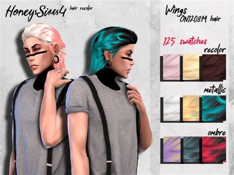The Sims Resource Wings On1208 Hair Retextured By Honeyssims4 Sims 4