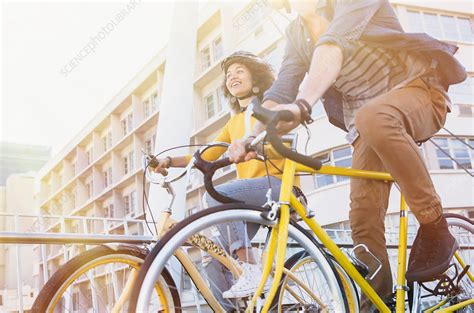 Friends Riding Bicycles In City Stock Image F0153116 Science