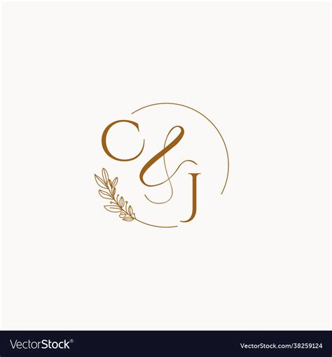 Cj Initial Wedding Monogram Logo Royalty Free Vector Image