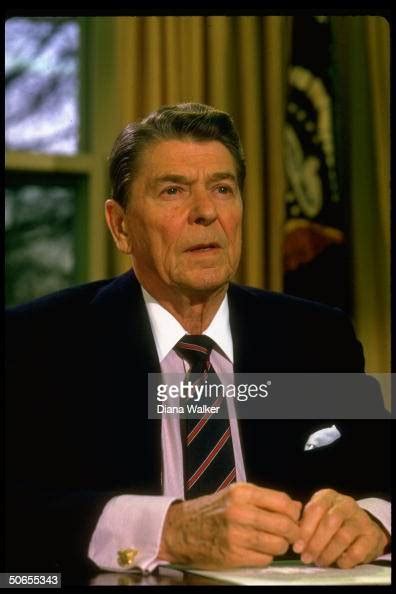 President Ronald Reagan Addressing The Nation From The White House