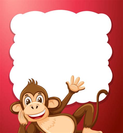 Silhouette Of A Monkey Border Illustrations Royalty Free Vector