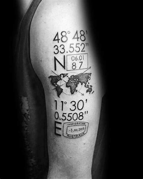 Situer un lieu d'après ses coordonnées gps avec l'appli mobile. 50 Coordinate Tattoo Ideas For Men - Geographic Landmark ...