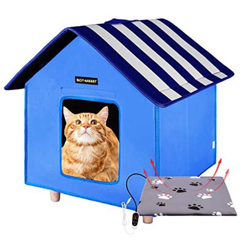 Getuscart Rest Eazzzy Cat House Outdoor Cat Bed With Pet Heating Pad