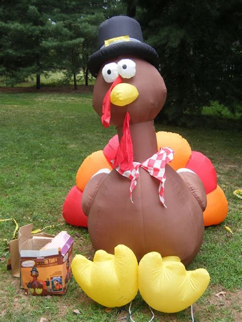 huge thanksgiving turkey 6 ft lighted airblown inflatable gemmy gobble ebay thanksgiving